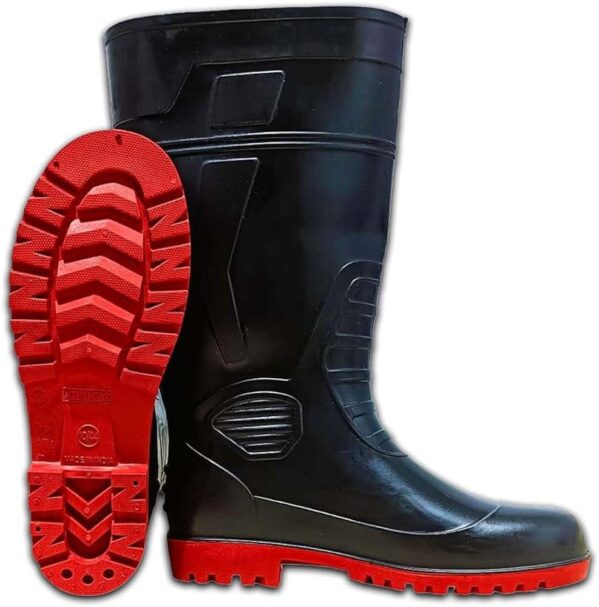 Gumboots with Fortune 15 Inch Long   Steel Toe Cap for Men | Waterproof and Durable | Industrial and Farming | ISI Approved