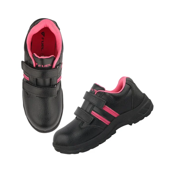 Fuel Riga Leather Safety Shoes for Women's Steel Toe Cap With Single Density PVC Sole (Pink) - Image 2