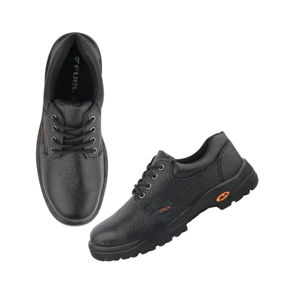 Fuel Falcon-01 Genuine Leather Safety Shoes for Men's Steel Toe Cap With Single Density PU Sole (Black) - Image 2