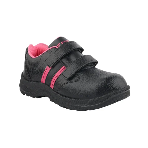 Fuel Riga Leather Safety Shoes for Women's Steel Toe Cap With Single Density PVC Sole (Pink) - Image 7