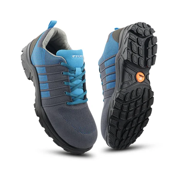 FUEL Aqua Composite Toe Safety Shoes for Men – 200J Rated, Knitted Upper, PU Sole, Lightweight Industrial Work Shoes (Blue) - Image 2