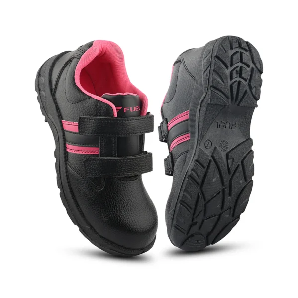 Fuel Riga Leather Safety Shoes for Women's Steel Toe Cap With Single Density PVC Sole (Pink) - Image 3