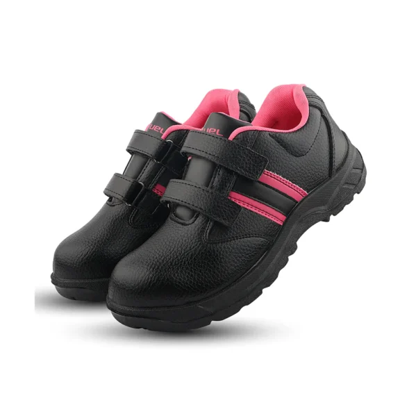 Fuel Riga Leather Safety Shoes for Women's Steel Toe Cap With Single Density PVC Sole (Pink)