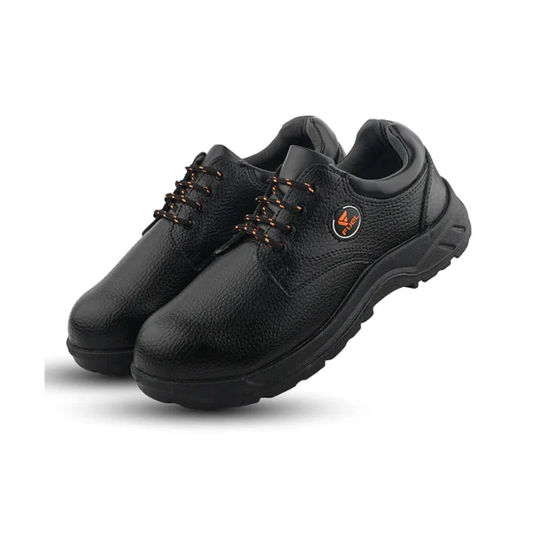 Fuel Arsenal LC Genuine Leather Safety Shoes for Men's Steel Toe Cap With Single Density PVC Sole (Black)